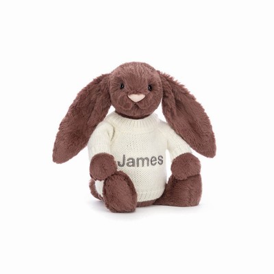 Jellycat Bashful Fudge Bunny with Cream Jumper UK | 37061WCQY